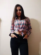 Plaid Shirt Tops Long-Sleeve Office Women Coat Loose Ladies Karsany And