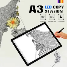 Maior a3 gráficos digitais tablet desenho tablet led caixa de luz almofada eletrônico usb rastreamento arte cópia placa escrita pintura tabela