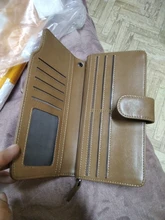 Billetera de piel auténtica para mujer, Cartera de lujo, bolso largo, tarjetero