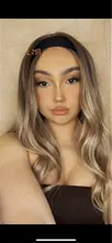 EASIHAIR-pelucas onduladas de cuerpo largo para mujer cabello sintético degradado, negro, marrón, Rubio, Cosplay, parte media Natural, resistente al calor