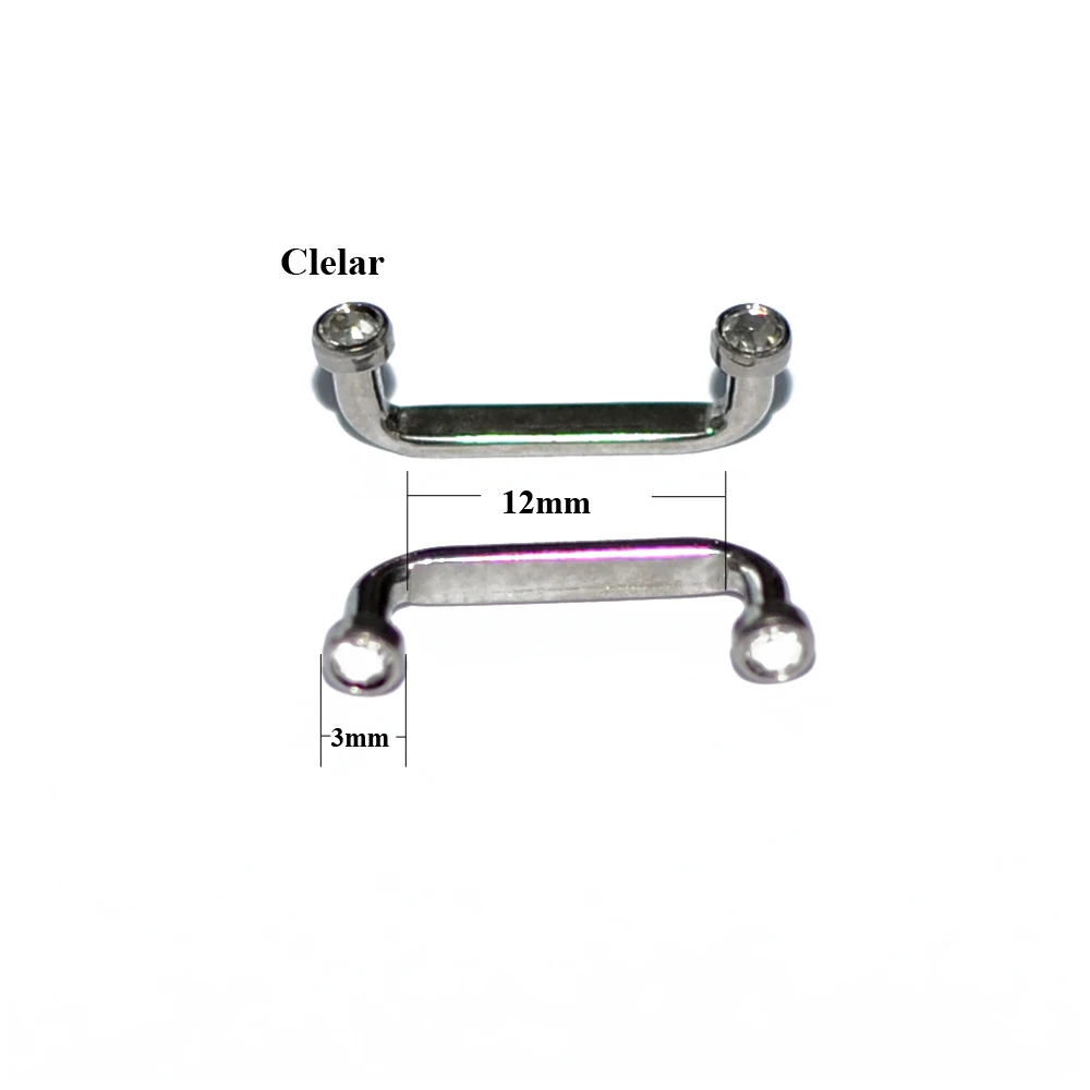 1 шт. G23 титановый Пирсинг 14 г внутренняя резьба кристалл AB драгоценный камень поверхность бар штанга фабричного производства микродермальный якорь кольца ювелирные изделия