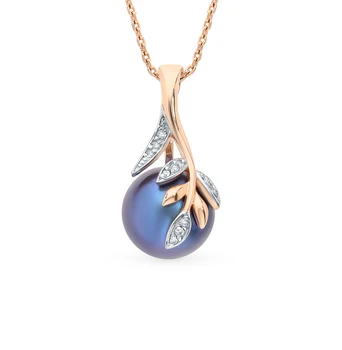 

Gold pendant with pearls and diamonds sunlight sample 585