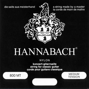 

800MT black silver plated string set for classical guitar, nylon/silver plated hannabach