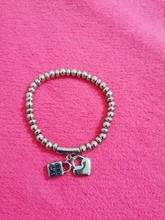 Pulsera con llavero De acero inoxidable para hombre y mujer, cierre De joyería UNO De 50, bola redonda, perla, letras, moda