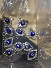 5 uds. Amuleto de ojo malvado pulsera de diamantes de imitación DIY cristal medallón de memoria viva accesorios pendientes COLLAR COLGANTE hallazgos