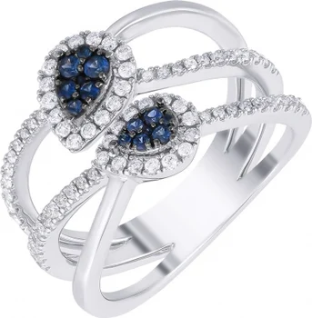 

Jay VI ring with diamonds and sapphires in white gold