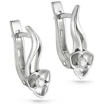 

Kabarovsky earrings flowers with 2 diamonds in Yellow Gold