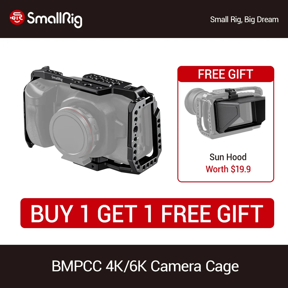 

SmallRig For BMPCC 4K Dslr Camera Cage for Blackmagic Design Pocket Cinema Camera 4K Video Shooting Protective Cage Newest- 2203