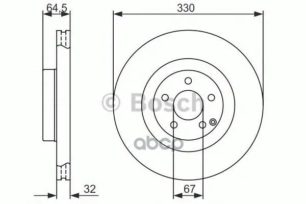 Диск Тормозной Mercedes W211 E230-E350 2002- Передний Bosch арт. 0986479415