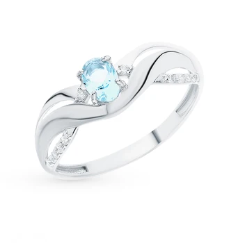 

Silver ring with crystals and cubic zirconia sunlight sample 925