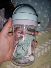 Botella de paja de agua potable con dibujos de animales para niños, Bola de gravedad, taza de bebé con correa para el hombro