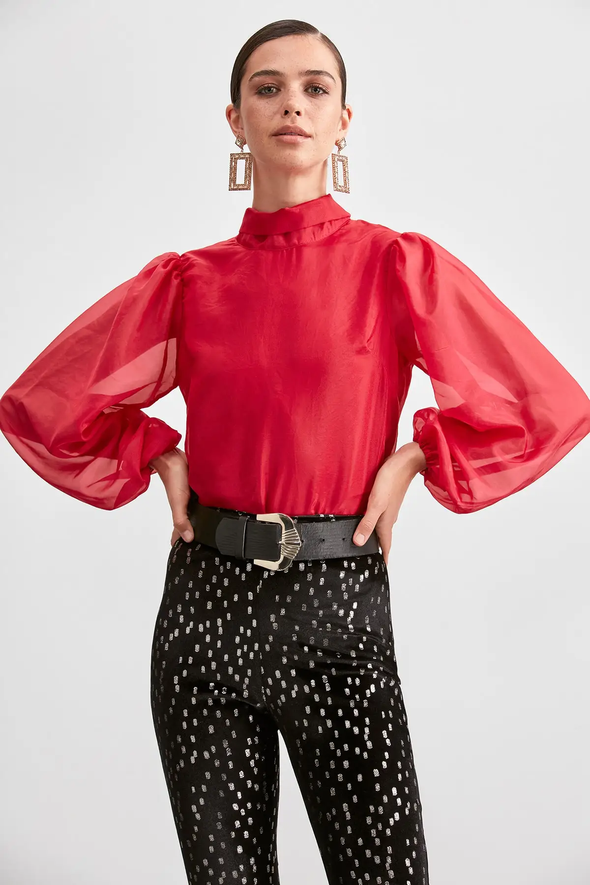 Trendyol воротник детальный Bluz TPRAW20BZ1214 |