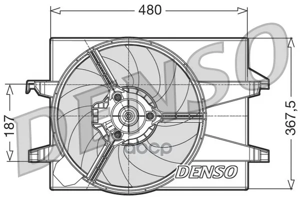 Вентилятор Радиатора Ford: Fiesta V 1.25/1.4 01-, Fusion 1.25/1.4 02- Denso арт. DER10002