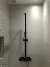 Bathroom Faucet Black Rain Shower Head Thermostatic Bath Faucet Wall Mounted Bathtub