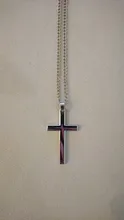 Colgante cruzado Vintage de aleación de Zinc para hombre y mujer, gargantilla de cadena negra clásica Punk, joyería