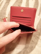 Cartera de piel sintética suave para mujer, cartera amarilla de marca, monedero Mini con broche, tarjetero, billetera corta, Bolso pequeño Delgado, llavero con cremallera