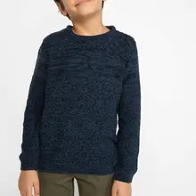 DeFacto/модный однотонный вязаный свитер с круглым вырезом для мальчиков повседневная спортивная одежда, свободный свитер осенняя одежда для мальчиков, новинка, I9093A618AU