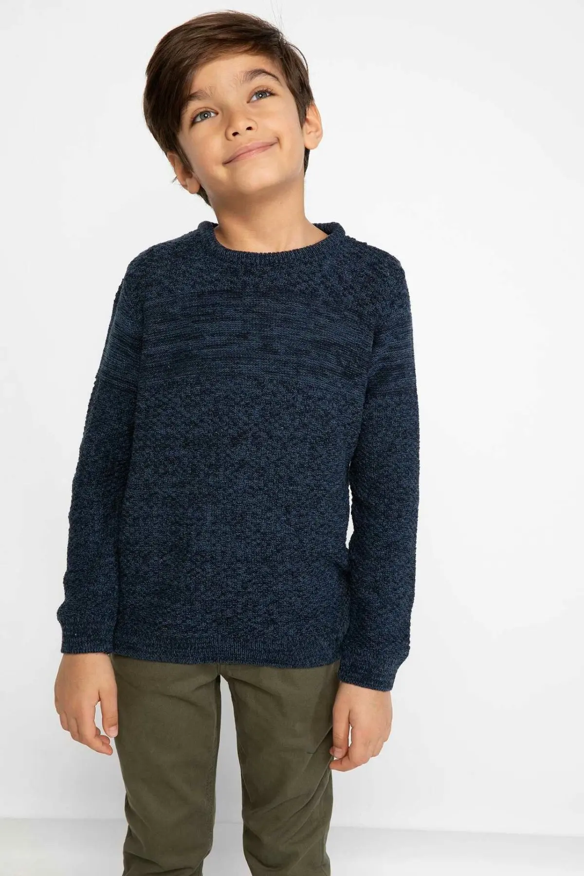 

DeFacto Fashion Boys Crewneck Fashion Solid Knitted Sweater Casual Sportwear Loose Sweater Autumn Boys New - I9093A618AU
