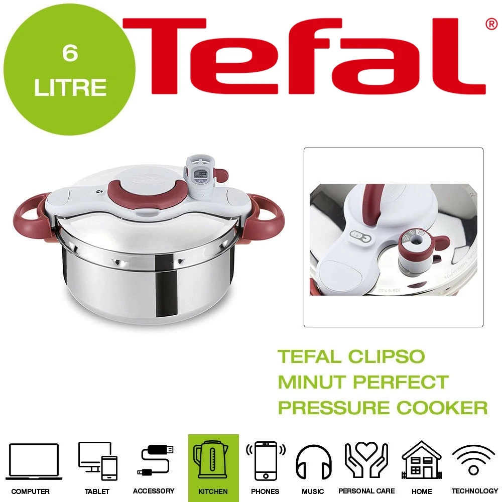 Кухонная скороварка Tefal Clipso Minut 6 литров нержавеющая сталь | Дом и сад
