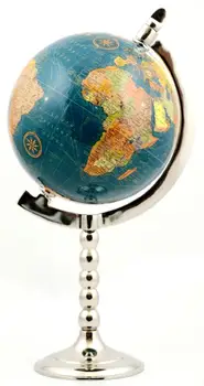 

8 Inch Decorative Metal Leg Globe - World Political Map