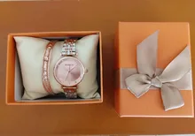 Conjunto de Cajas de Regalo para mujer, relojes de pulsera femeninos de diseño a la moda, de oro rosa, gran oferta, 2 uds., 2020