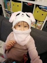 Sombrero de invierno para niños y niñas, gorros de lana con dibujos animados, bufanda gruesa, fotografía de bebé recién nacido