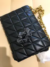 Bandoleras acolchadas con cadena gruesa para mujer, bolsos de mano acolchados, de marca, 2020