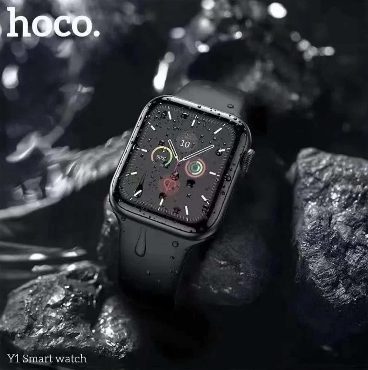 Смарт-часы Hoco Y1 44 mm черные, умные 