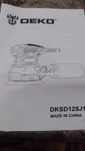 DEKO-LIJADORA ORBITAL Random DKSD125J1, 350W, con escape de polvo y depósito de polvo híbrido