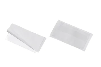 

Self-adhesive pocket pocketfix plus for business cards with a transparent valve