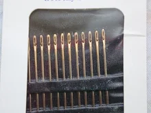 12 unids/set ancianos aguja-agujero lateral ciego aguja de coser de mano de acero inoxidable de huelga roscado ropa de costura