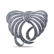 Серебряная брошь с марказитом TEOSA HB-046-MAC