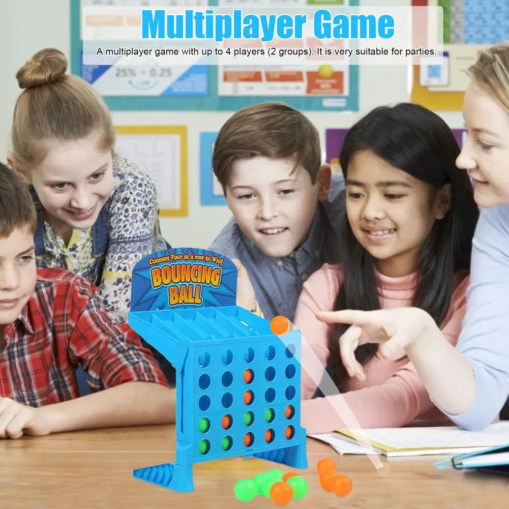 Bouncing Linking Shots Educational Toys Children'S Portable Jump Ball Four-Line Board Game Toy For Children | Игрушки и хобби