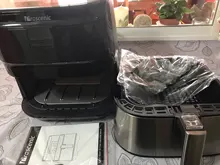 Proscenic T21 Freidora de Aire Caliente sin Aceite 5.5L controlada por App y Alexa, Recetas españolas online, sin BPA ni PFOA, Función de combinación Inteligente
