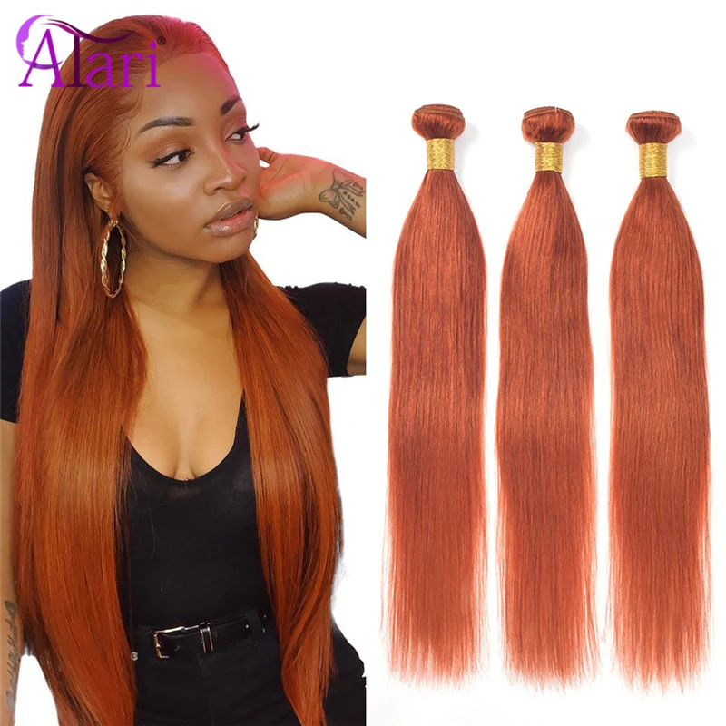 luisteraar Gewoon Ananiver Atari Groothandel Gember Oranje Steil Haar Bundels Braziliaanse Straight Hair  Weave Bundels Virgin Human Hair Extension 8 30 Inch|Vlechten| - AliExpress