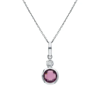 

Silver Pendant with cubic zirconia and amethyst synthetic sunlight sample 925