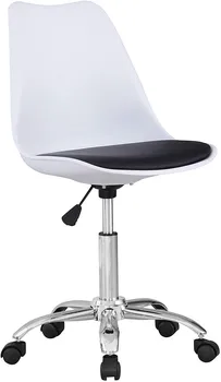 

Chair TOWER, rotary, white, black cushion