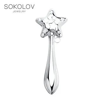 

Rattle "star" Sokolov, fashion jewelry, silver, 925, women's/men's, male/female