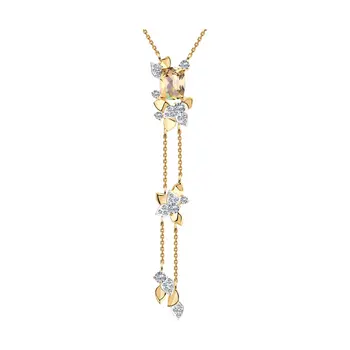 

Necklace Sokolov from gold with Topaz Swarovski Crystals and cubic zirconia Swarovski, fashion jewelry, 585, women's male
