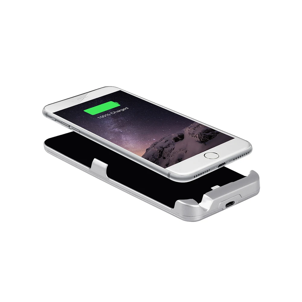 Чехол-аккумулятор INTERSTEP для iPhone 8P/7P/6Plus 5000мАч, серебряный