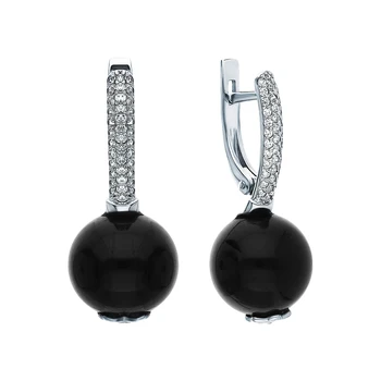 

Silver earrings with tourmaline sunlight sample 925