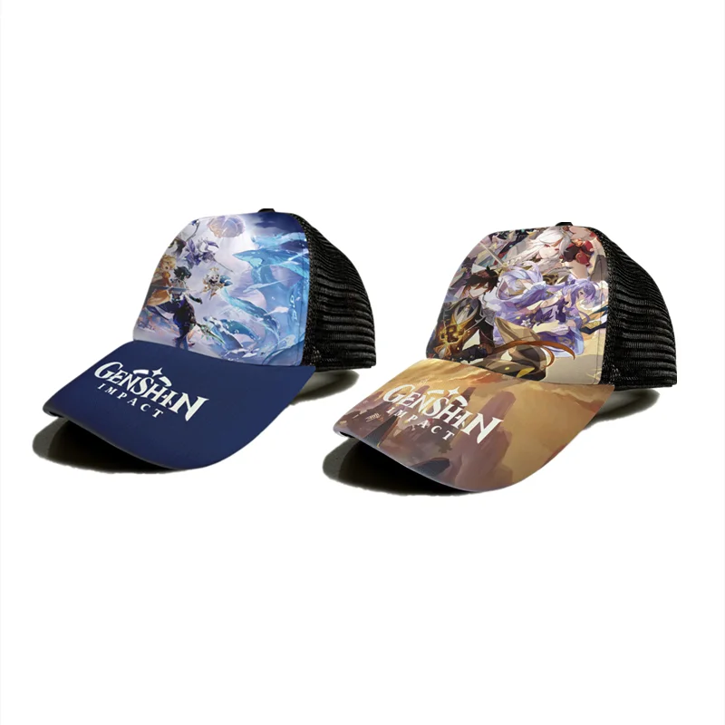 

Genshin Impact Baseball Cap Anime Zhongli Keqing Cosplay Print Sun Hat Adjustable Hat Sport Props Outdoors Party