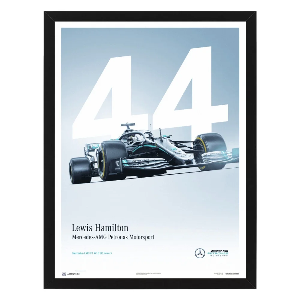 Постер в рамке Mercedes AMG Petronas Motorsport - Lewis Hamilton 32 х 42 см | Дом и сад