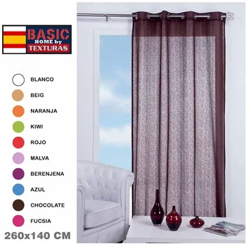

BASIC HOME by TEXTURES Curtain RACHEL Made Eyelets color Silver 140X260 cms