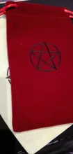 Bolsa de almacenamiento de Tarot, pentagrama de terciopelo, juego de mesa, bordado de tarjetas, bolsa con cordones, suministros de brujería para caja de Tarot, 1 Uds.