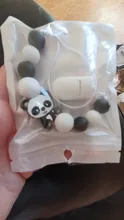 Chupete de silicona para morder de bebé, juguete para masticar bebé, Clip anticadena, entrenamiento, coche de Panda, chupete con cuentas, 1 Uds.