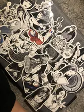 Pegatina de cómic de Horror para monopatín, adhesivo impermeable de Anime japonés Tomie, para equipaje y portátil, color blanco y negro, 10/21/49/50/56 Uds.