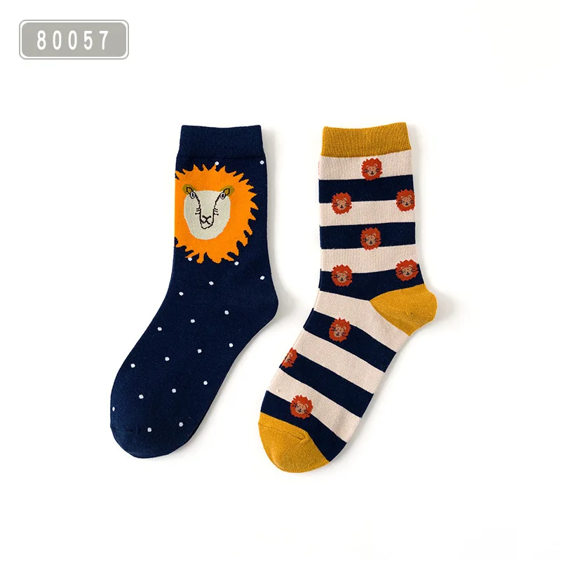 Caramella 2 пар/лот новые женские носки осень зима Midium носки забавные Жираф счастливые короткие носки мягкие дышащие - Цвет: 80057