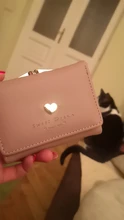 Monedero de Color caramelo a la moda para mujer, Cartera de cuero de Color liso Vintage corta con broche de corazón, tarjetero para chicas