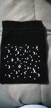 Bolsa de almacenamiento con patrón de Luna, juego de mesa de cartas bordadas, bolsa con cordones, terciopelo, Tarot, 1 ud.